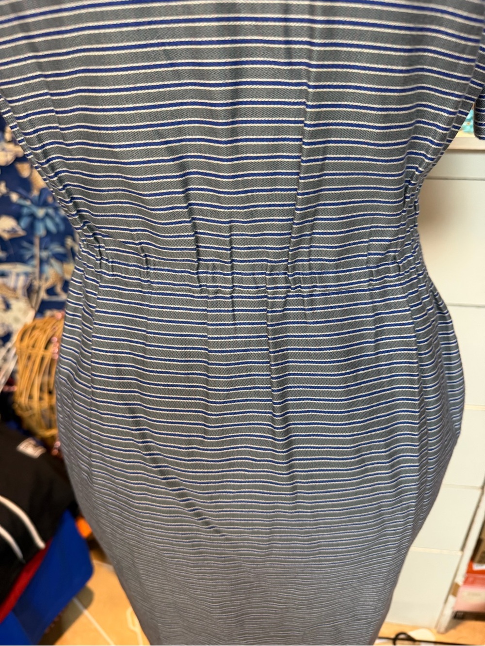 Christian Dior 1980’s Cotton Pinstripe Dress Size 9 - Picture 13 of 17